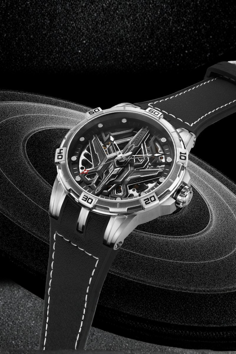 Luxury G6635 Series Aviation Design Automatic Mechanical Watch in Black | Ailuo Made Edition