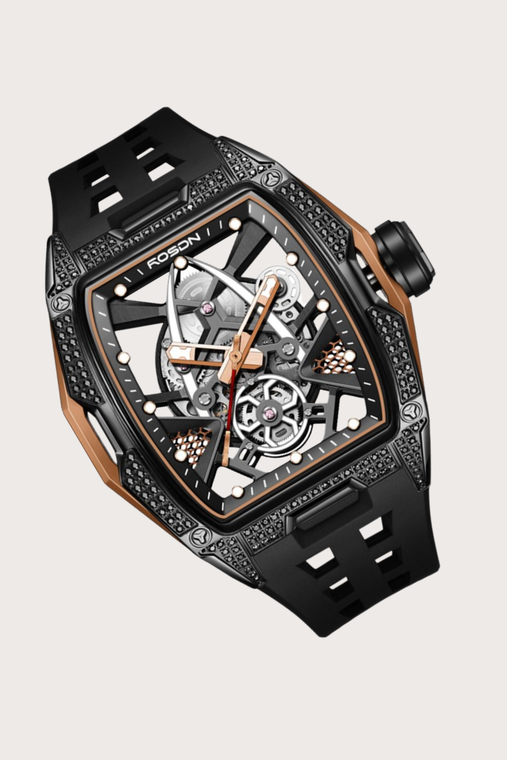 Warrior G2712 Black and Brown Dial Mechanical Automatic Watches ROSDN Watch - (ZIVRERSWRBLKBR0115)
