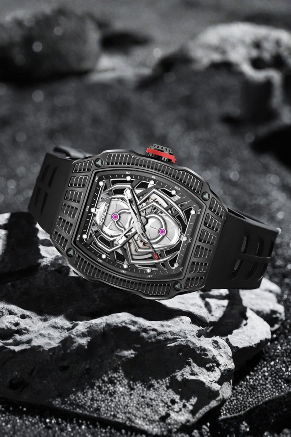 Rosdn 27096 Series Spider Black Automatic Mechanical Watch