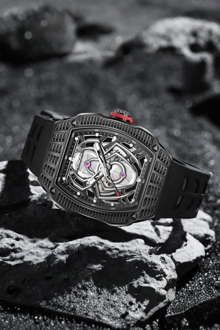 Rosdn 27096 Series Spider Black Automatic Mechanical Watch