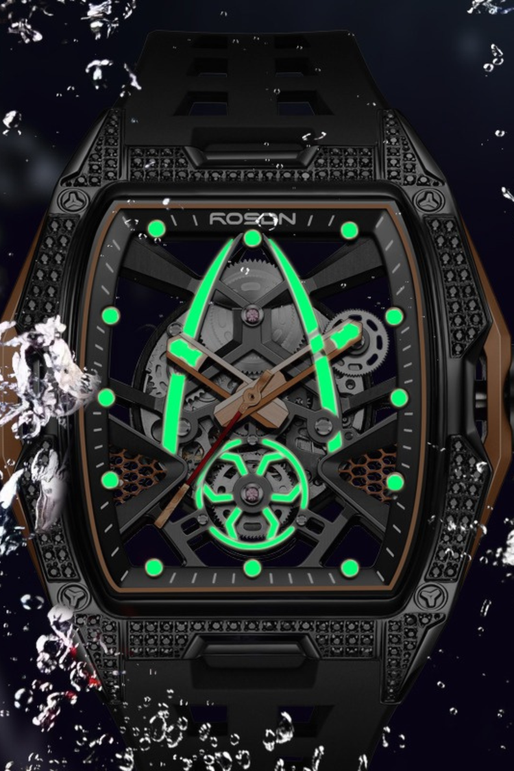 Warrior G2712 Black Mechanical Automatic Watches ROSDN Watch
