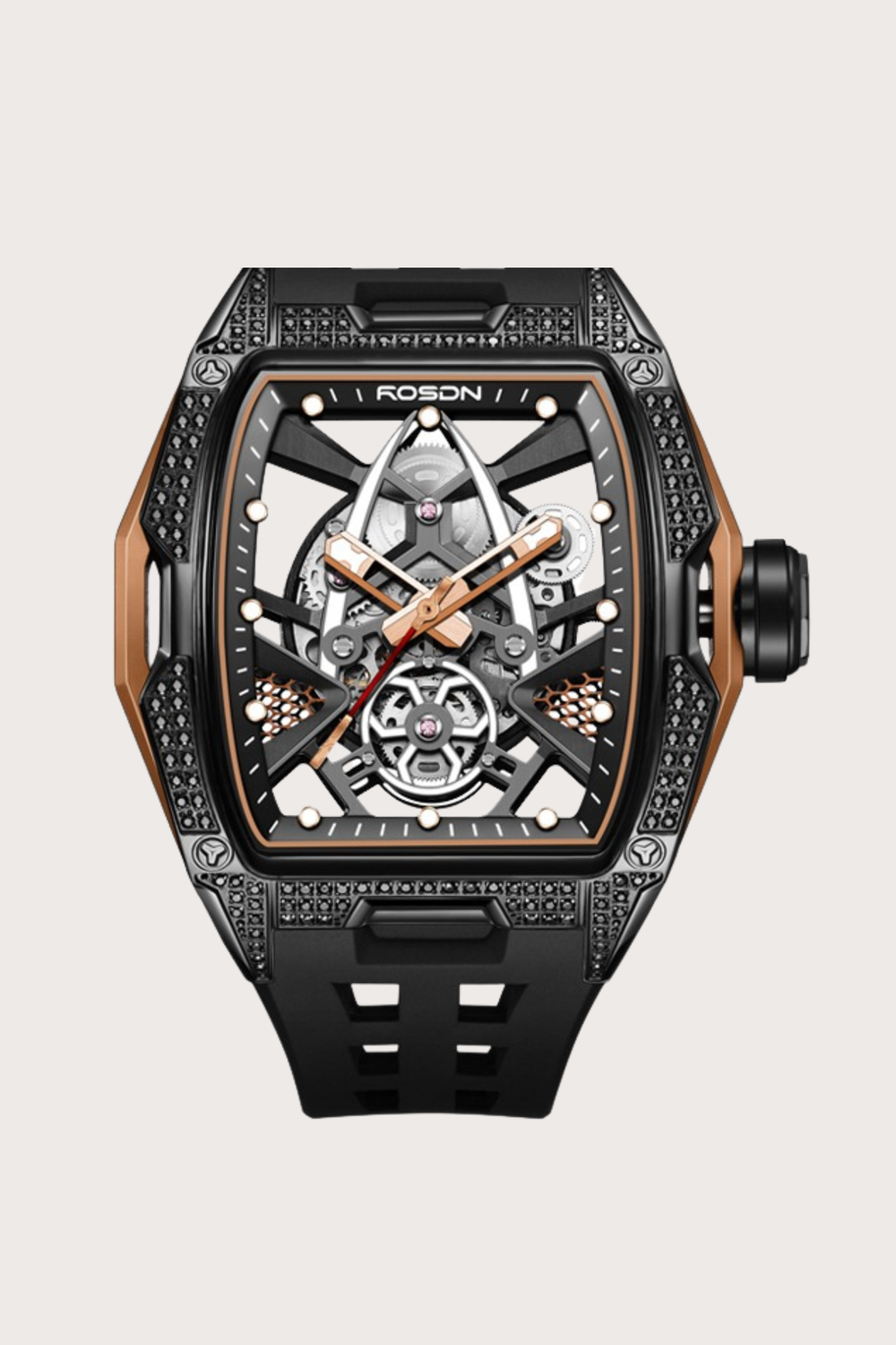 Warrior G2712 Black and Brown Dial Mechanical Automatic Watches ROSDN Watch - (ZIVRERSWRBLKBR0115)