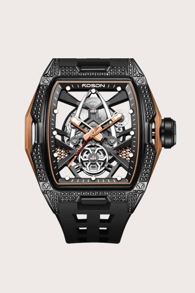 Warrior G2712 Black and Brown Dial Mechanical Automatic Watches ROSDN Watch - (ZIVRERSWRBLKBR0115)