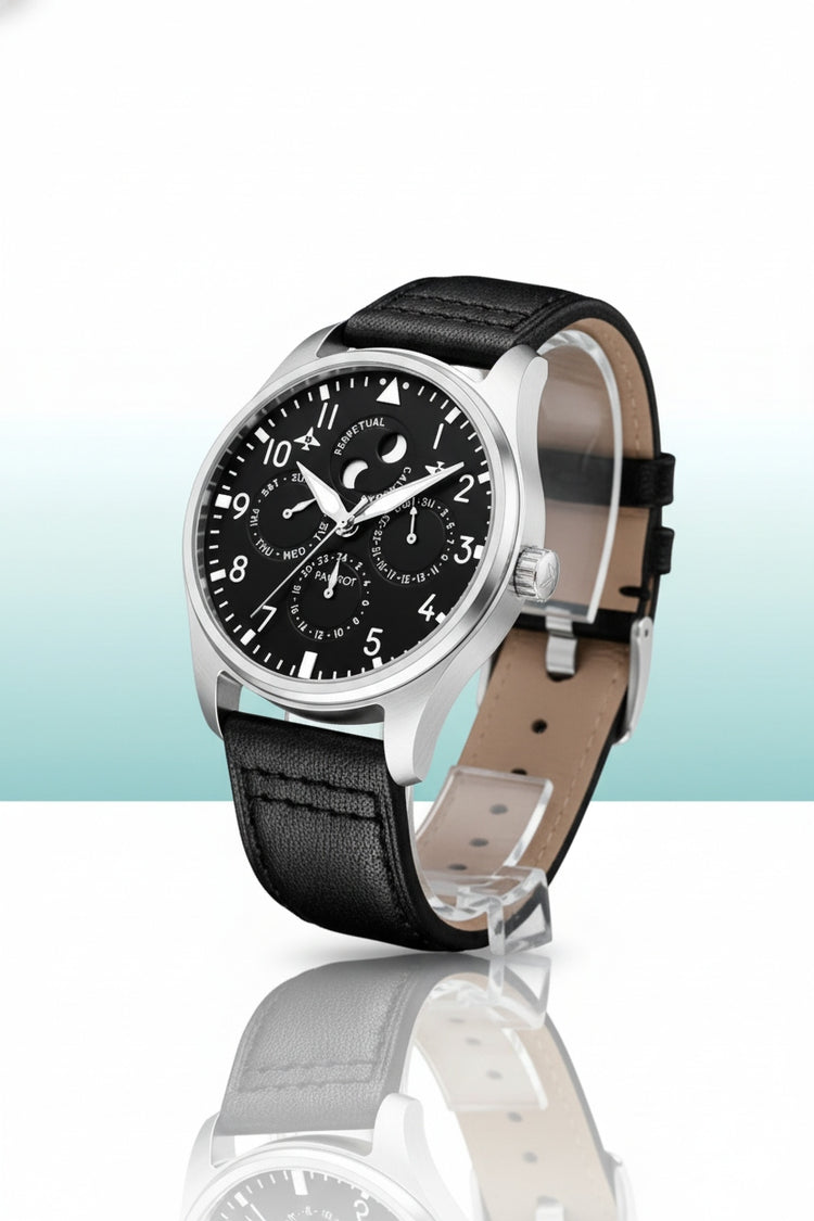 Perpetual Black Classic Moonphase Watch