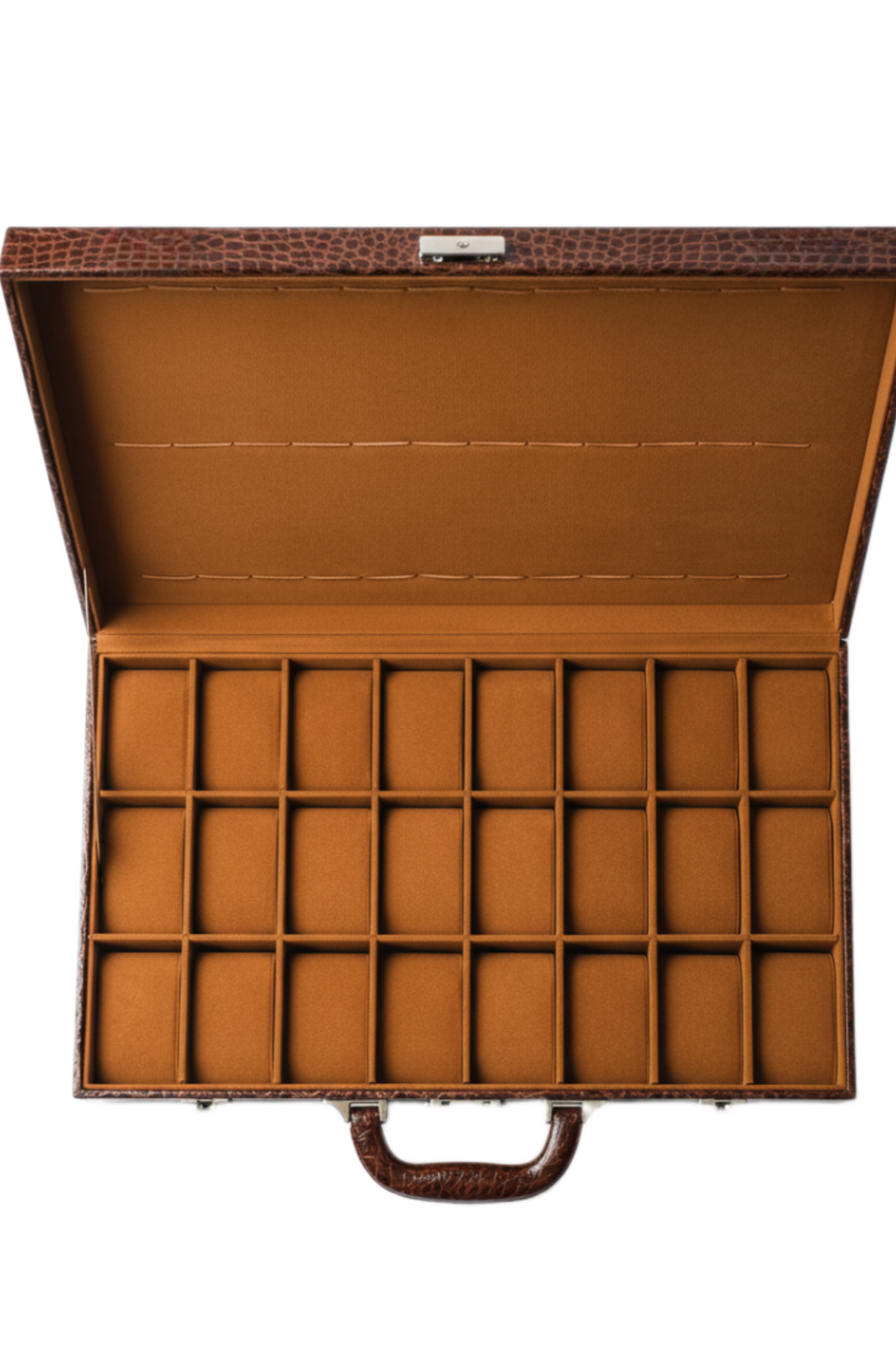 Luxury Crocodile-Pattern Leather Watch Case - 24 PCS WATCH SUITCASE