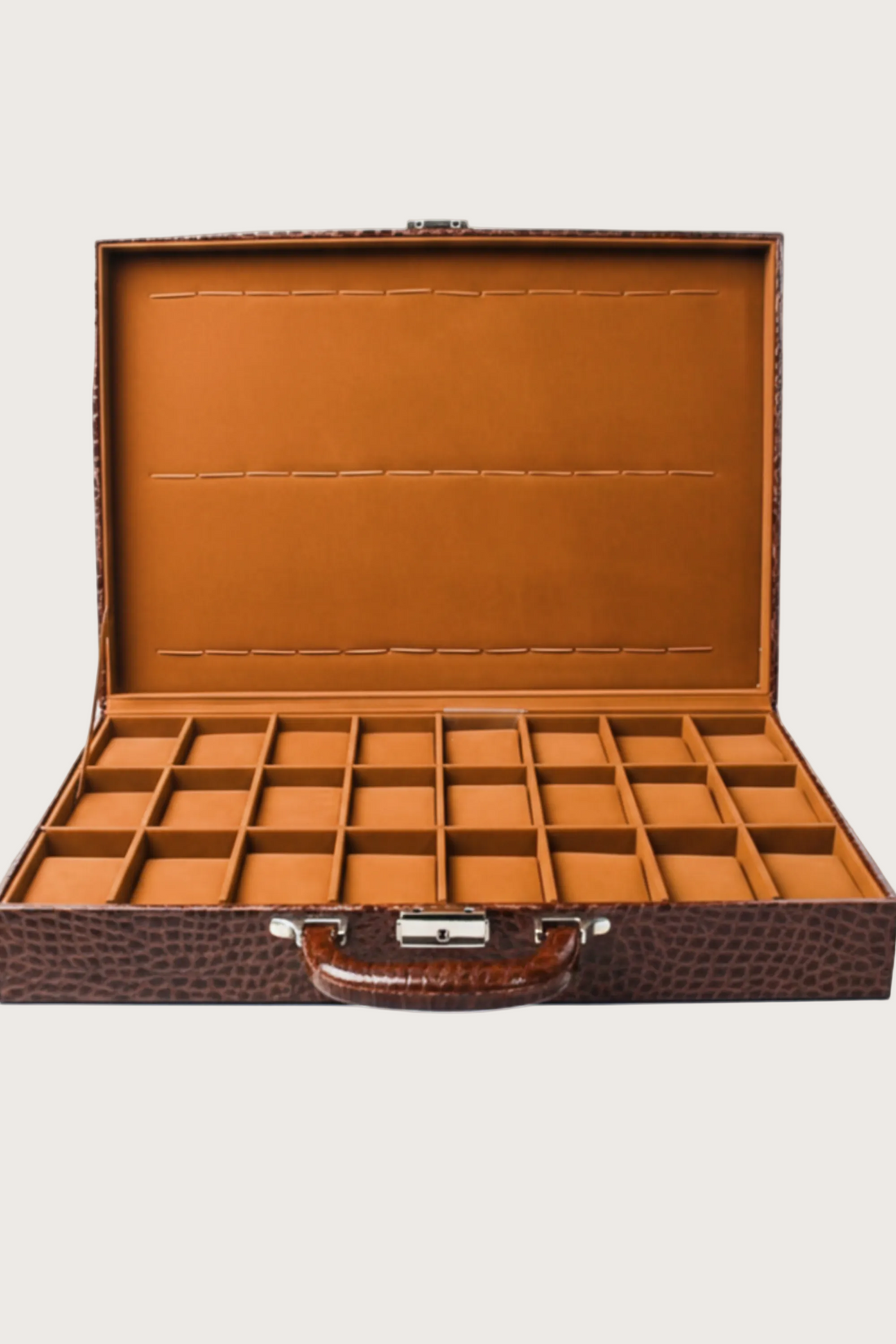 Luxury Crocodile-Pattern Leather Watch Case - 24 PCS WATCH SUITCASE