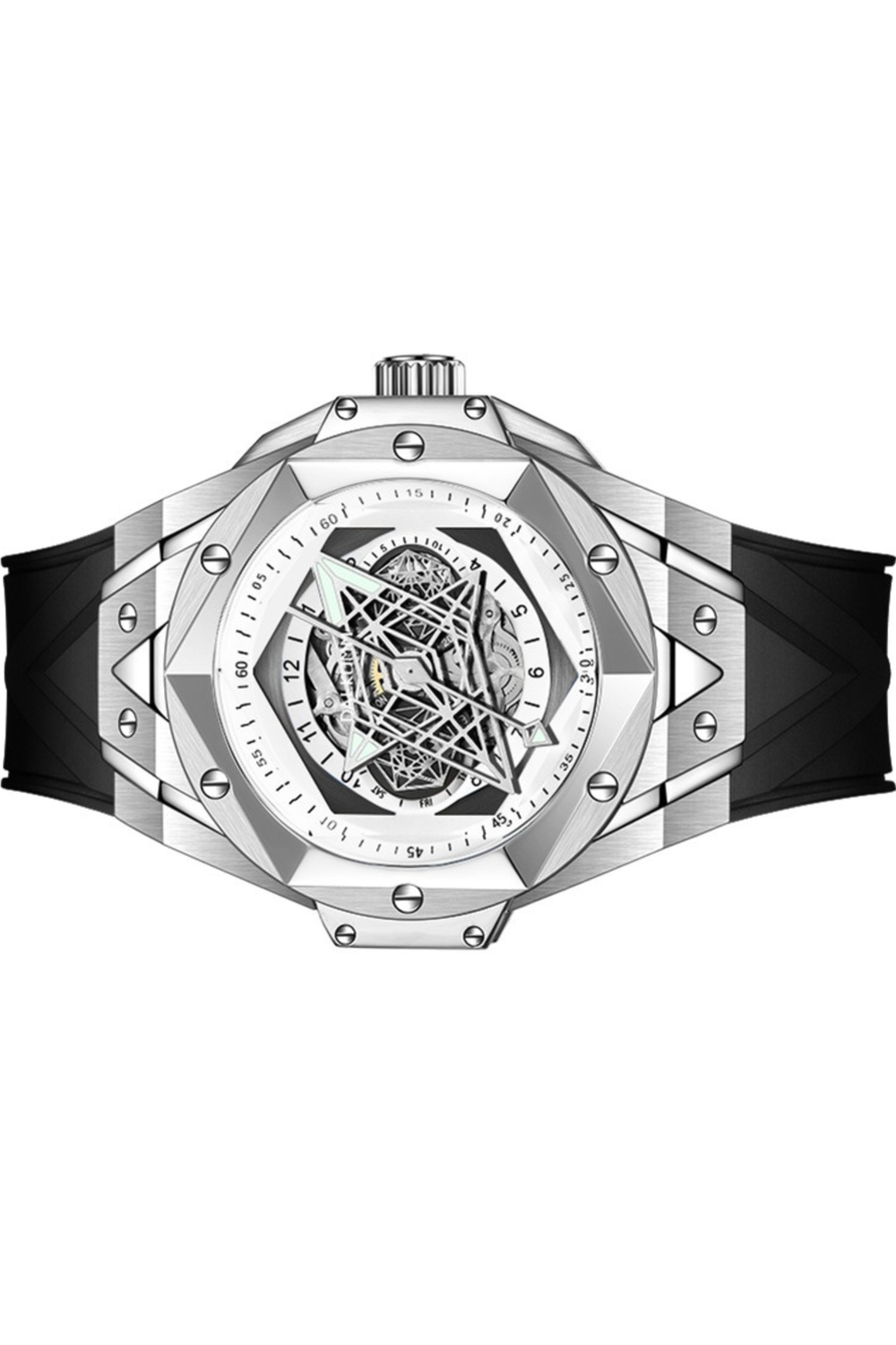Illuminati - Eye of Demon Silver Analog Mechanical Movement Dalkommwatch Watch