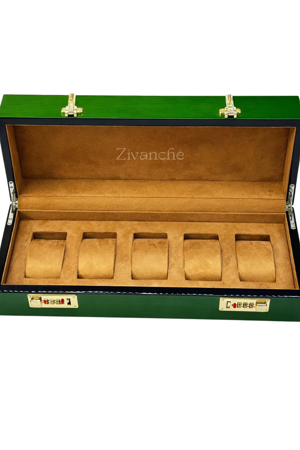 Zivanche Green luxury watch case - 5 Slots