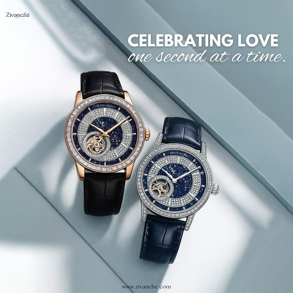 The Eye of Power | Rose Gold and Silver Blue Couple Watch | A Mclaro Edition Watch